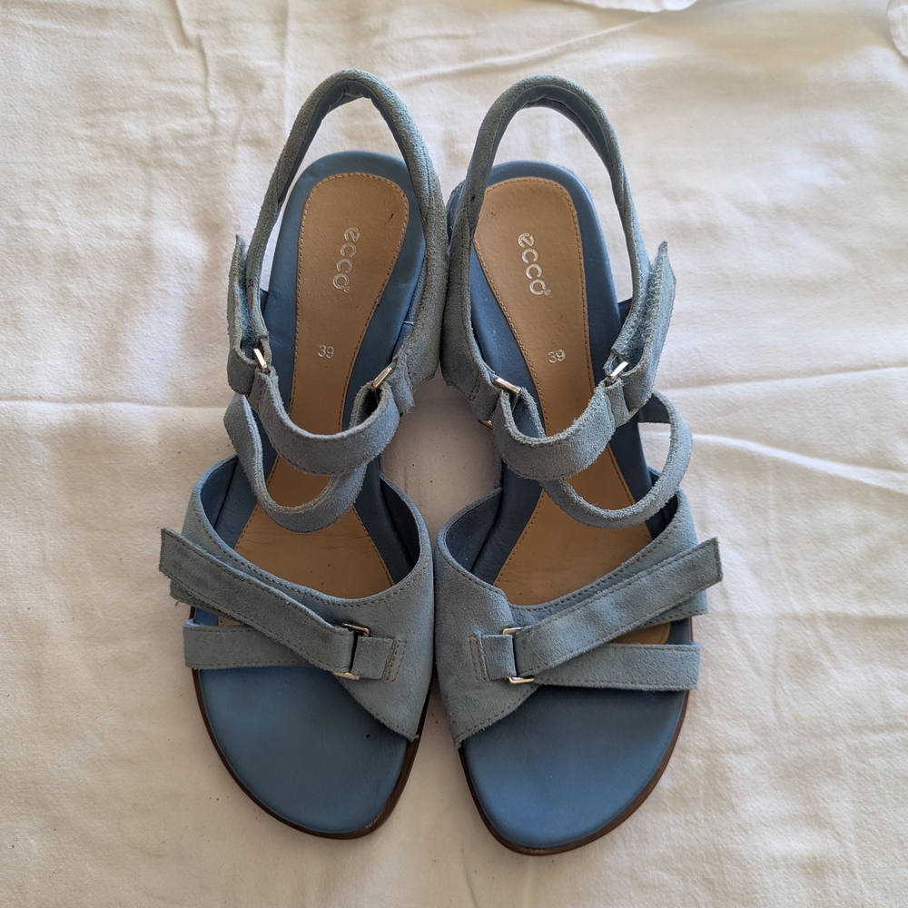 Ecco Blue Suede Women's Sandals, 39